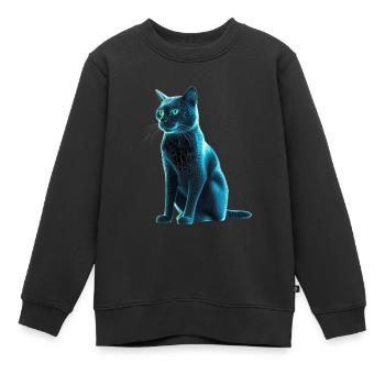 Cyber-Kätzchen - Kinder Premium Organic Sweatshirt - Schwarz - Vorne - AI Model Kid Female (0cm)