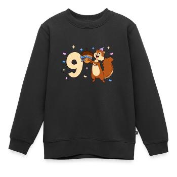 Chipmunk - Anniversaire des enfants 9 ans - Sweat Premium enfant bio - noir - Devant - AI Model Kid Female (0cm)