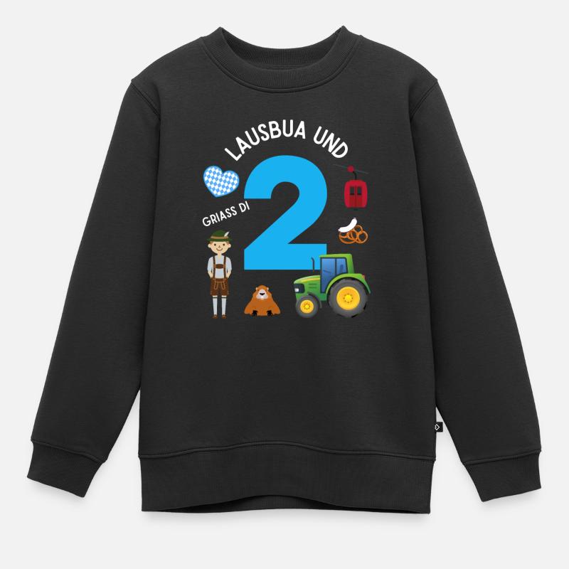Lausbua und 2 - Kinder Premium Organic Sweatshirt - Schwarz