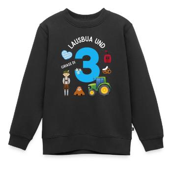 Lausbua und 3 - Kinder Premium Organic Sweatshirt - Schwarz - Vorne - AI Model Kid Female (0cm)