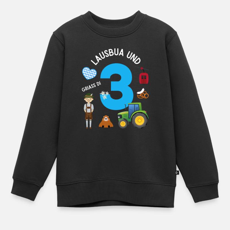 Lausbua und 3 - Kinder Premium Organic Sweatshirt - Schwarz