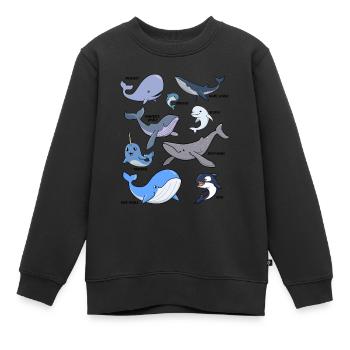 Viele verschiedene Walarten - Kinder Premium Organic Sweatshirt - Schwarz - Vorne - AI Model Kid Female (0cm)