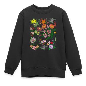 Wildblumen Botaniker Natur Blumen Geschenk Botanik - Kinder Premium Organic Sweatshirt - Schwarz - Vorne - AI Model Kid Female (0cm)