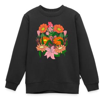 Botaniker Wildblume Gärtner Geschenk Natur Botanik - Kinder Premium Organic Sweatshirt - Schwarz - Vorne - AI Model Kid Female (0cm)