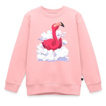 Exotisches Tier Geschenk Wolken Rosa Flamingo - Kinder Premium Organic Sweatshirt - Rosa - Vorne - AI Model Kid Female (0cm)
