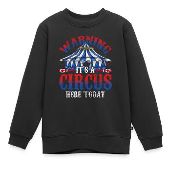 Zirkus Artist Achtung hier ist heute ein Zirkus - Kinder Premium Organic Sweatshirt - Schwarz - Vorne - AI Model Kid Female (0cm)