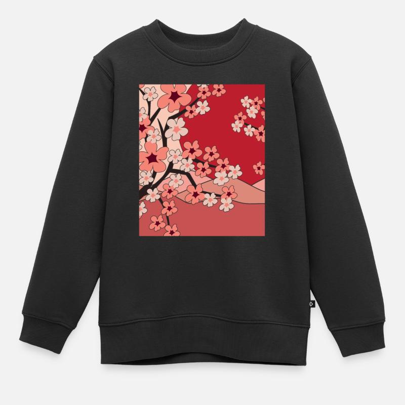 Japanese Sakura Nature Gift Cherry Blossoms - Kids Premium Organic Sweatshirt - black