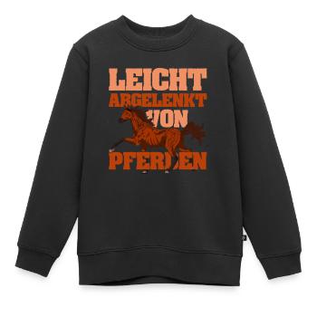 Reiterhof Pferdesport Reiter Geschenk Pferd - Kinder Premium Organic Sweatshirt - Schwarz - Vorne - AI Model Kid Female (0cm)