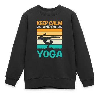 Yoga - Méditation Relaxation - Sweat Premium enfant bio - noir - Devant - AI Model Kid Female (0cm)