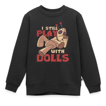 Je joue encore avec des poupées sorcellerie vaudou - Sweat Premium enfant bio - noir - Devant - AI Model Kid Female (0cm)