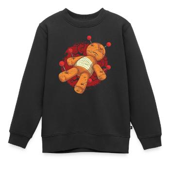 Magie Vaudou Sorcière Cadeau Poupée Vaudou - Sweat Premium enfant bio - noir - Devant - AI Model Kid Female (0cm)