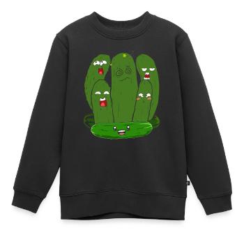 Essiggurke Gemüse Gürkchen Lustiges Geschenk Gurke - Kinder Premium Organic Sweatshirt - Schwarz - Vorne - AI Model Kid Female (0cm)