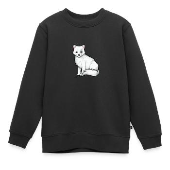 Dessin d’un renard arctique - Sweat Premium enfant bio - noir - Devant - AI Model Kid Female (0cm)