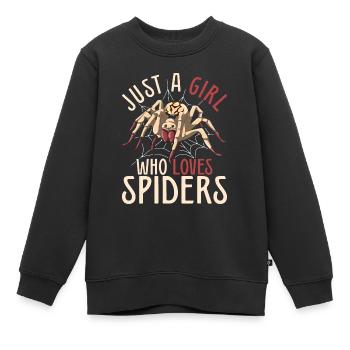 Arachnide Tierliebhaber Mädchen Geschenk Spinne - Kinder Premium Organic Sweatshirt - Schwarz - Vorne - AI Model Kid Female (0cm)