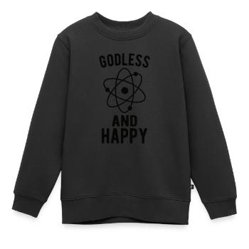 Atheist, Atheismus, Anti-religion, Sicherheit, - Kinder Premium Organic Sweatshirt - Schwarz - Vorne - AI Model Kid Female (0cm)