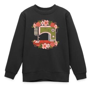 Nähmaschine Handarbeit Näherin Geschenk Nähen - Kinder Premium Organic Sweatshirt - Schwarz - Vorne - AI Model Kid Female (0cm)