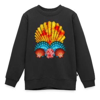 Sommerurlaub Geschenk Farbenfrohes Muschel - Kinder Premium Organic Sweatshirt - Schwarz - Vorne - AI Model Kid Female (0cm)