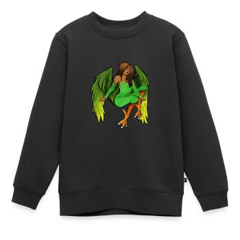 Harpie - Sweat Premium enfant bio - noir - Devant - AI Model Kid Female (0cm)