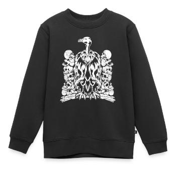 Totenköpfe Aasfresser Raubvogel Geschenk Geier - Kinder Premium Organic Sweatshirt - Schwarz - Vorne - AI Model Kid Female (0cm)