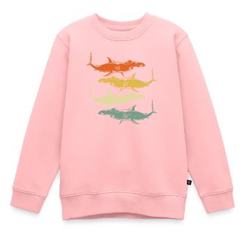 Retro Hammerhai - Kinder Premium Organic Sweatshirt - Rosa - Vorne - AI Model Kid Female (0cm)