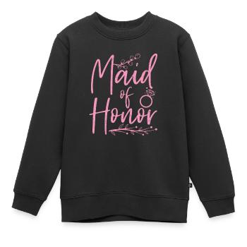 Mariage demoiselle d’honneur mariage cadeau mariée - Sweat Premium enfant bio - noir - Devant - AI Model Kid Female (0cm)