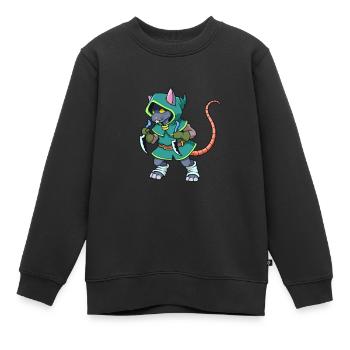 Jeu de rôle Personnage - Voleur - Voleur - Rat - Sweat Premium enfant bio - noir - Devant - AI Model Kid Female (0cm)
