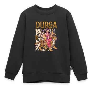 Hindu Gott - Durga - Kinder Premium Organic Sweatshirt - Schwarz - Vorne - AI Model Kid Female (0cm)