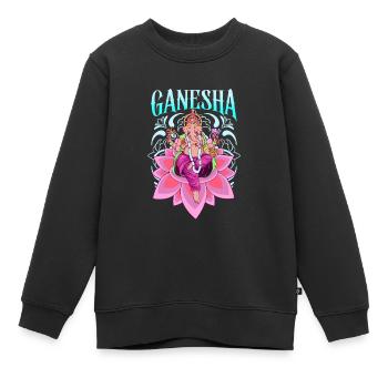 Dieu hindou - Ganesha - Sweat Premium enfant bio - noir - Devant - AI Model Kid Female (0cm)