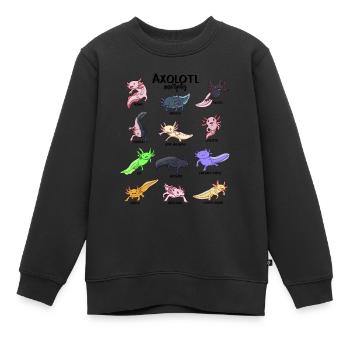 Verschiedene Kawaii Axolotl - Kinder Premium Organic Sweatshirt - Schwarz - Vorne - AI Model Kid Female (0cm)