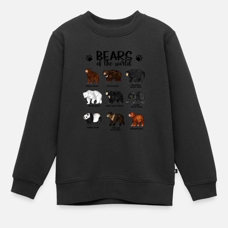 Ours du monde - Ours - Sweat Premium enfant bio - noir