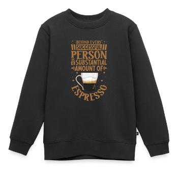 Erfolgreich nur mit Espresso - Kinder Premium Organic Sweatshirt - Schwarz - Vorne - AI Model Kid Female (0cm)
