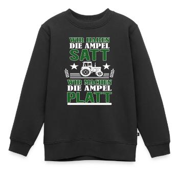 Landwirte protestieren gegen Ampel - Bauern Demo - Kinder Premium Organic Sweatshirt - Schwarz - Vorne - AI Model Kid Female (0cm)