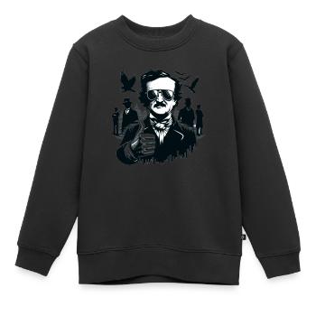 Edgar Allan Poe Fan, Klassische Literatur, - Kinder Premium Organic Sweatshirt - Schwarz - Vorne - AI Model Kid Female (0cm)