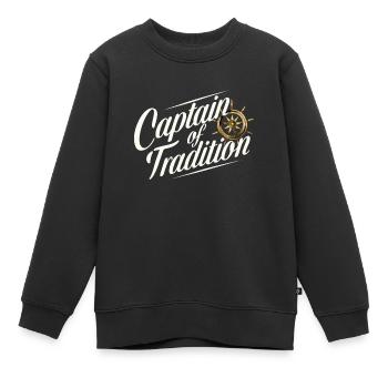 Navigation de plaisance Papa Bateau Capitaine Ponton Sailor Croisière - Sweat Premium enfant bio - noir - Devant - AI Model Kid Female (0cm)