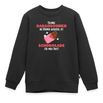 Cacao et chocolat, un dicton amusant - Sweat Premium enfant bio - noir - Devant - AI Model Kid Female (0cm)