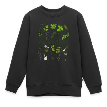 Mein Kräutergarten - Kräuter - Kinder Premium Organic Sweatshirt - Schwarz - Vorne - AI Model Kid Female (0cm)