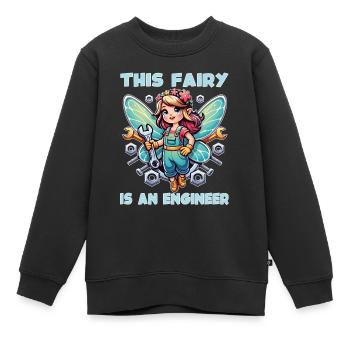 Oubliez la fée et la princesse - Je suis ingénieur - Sweat Premium enfant bio - noir - Devant - AI Model Kid Female (0cm)
