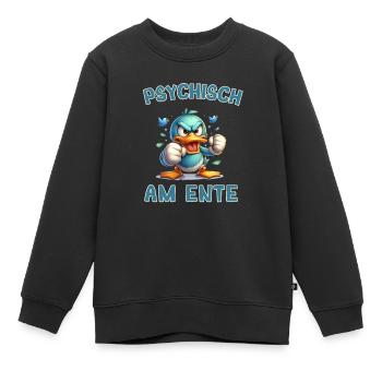 Psychisch am Ente - Psychisch am Ente - Kinder Premium Organic Sweatshirt - Schwarz - Vorne - AI Model Kid Female (0cm)
