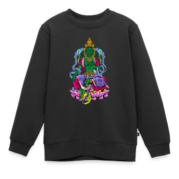 Buddhismus Gott Bodhisattva Grüne Tara - Kinder Premium Organic Sweatshirt - Schwarz - Vorne - AI Model Kid Female (0cm)