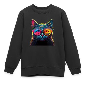 Cat for Cat Owners, Cat Digital Art - Kids Premium Organic Sweatshirt - black - Front - AI Model Kid Female (0cm)