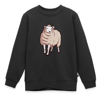 Kawaii Texel Sheep - Kids Premium Organic Sweatshirt - black - Front - AI Model Kid Female (0cm)