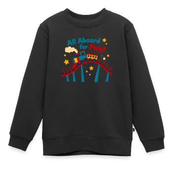 First Train Ride Railway Adventure Scenic Travel - Kids Premium Organic Sweatshirt - black - Front - AI Model Kid Female (0cm)
