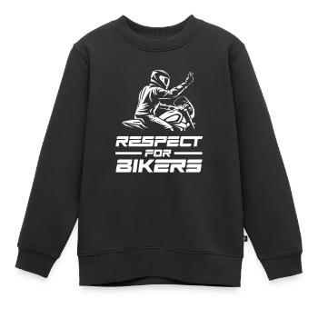 Motorrad Sticker - Respect for Bikers - Kinder Premium Organic Sweatshirt - Schwarz - Vorne - AI Model Kid Female (0cm)