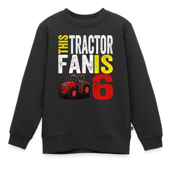 Enfants tracteur T-shirt 6. Anniversaire garçon 6 ans - Sweat Premium enfant bio - noir - Devant - AI Model Kid Female (0cm)