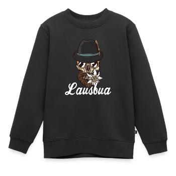 Lausbua Bayern Bua Lederhose Tirol - Kinder Premium Organic Sweatshirt - Schwarz - Vorne - AI Model Kid Female (0cm)