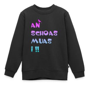 An Schoas muas i, Bayern, Spruch, Rebell - Kinder Premium Organic Sweatshirt - Schwarz - Vorne - AI Model Kid Female (0cm)