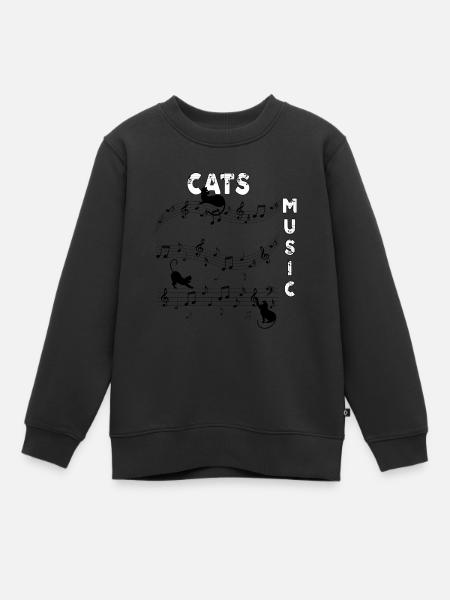 Musique de chats - Sweat Premium enfant bio - noir