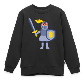 Motif de chevalier pour enfant pour idée cadeau d’anniversaire - Sweat Premium enfant bio - noir - Devant - AI Model Kid Female (0cm)