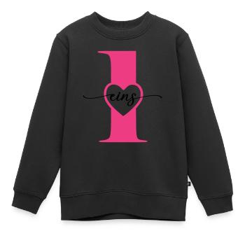 Ziffer Eins 1 mit Herz - Kinder Premium Organic Sweatshirt - Schwarz - Vorne - AI Model Kid Female (0cm)