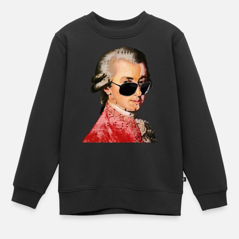 Wolfgang Amadeus Mozart - Sweat Premium enfant bio - noir